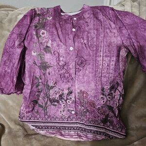 Floral Purple Womens Shirt